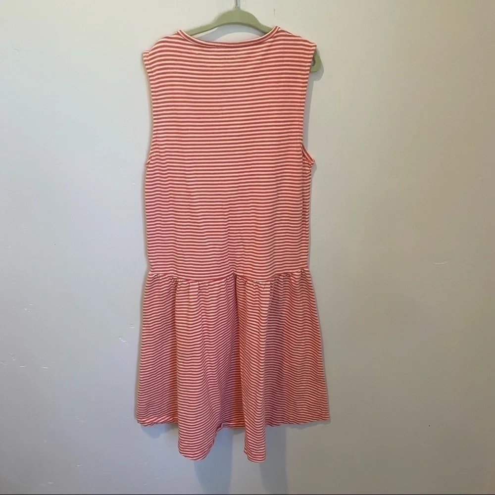 Mini Boden red stripped sleeveless summer dress 11/12Y